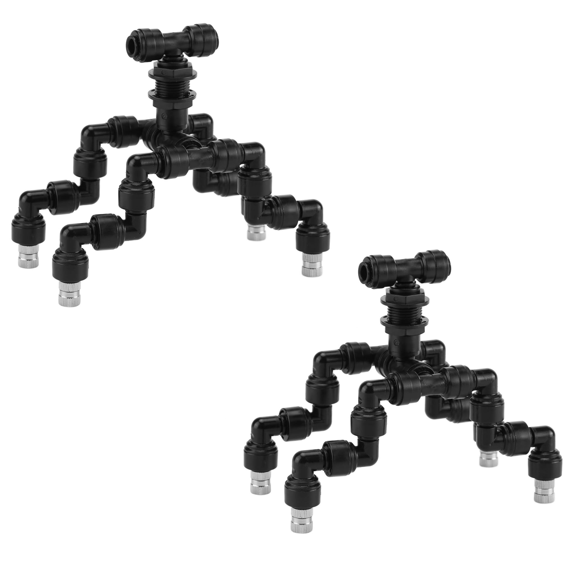 Sohnvwtgd 2Pack Reptile Mister Nozzles, 360° Cooling Mist 1/4'' Reptile Misting Nozzles, T Cross 4Heads Assembly Fogger Fine Mist Nozzles For Reptile Terrarium Plants Amphibians Tank