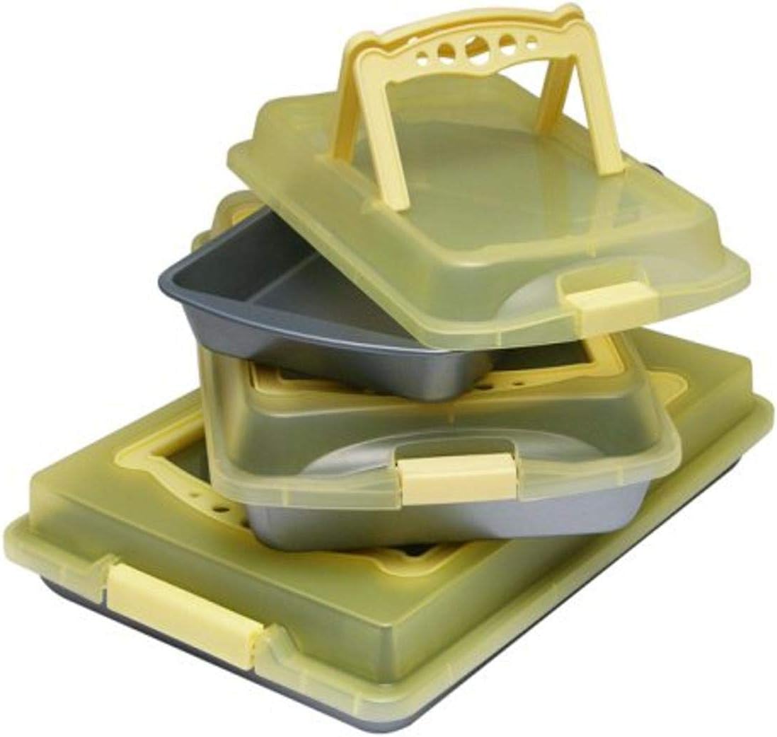 OvenStuff Nonstick Six Piece Travel Bakware Set, Lemon Yellow