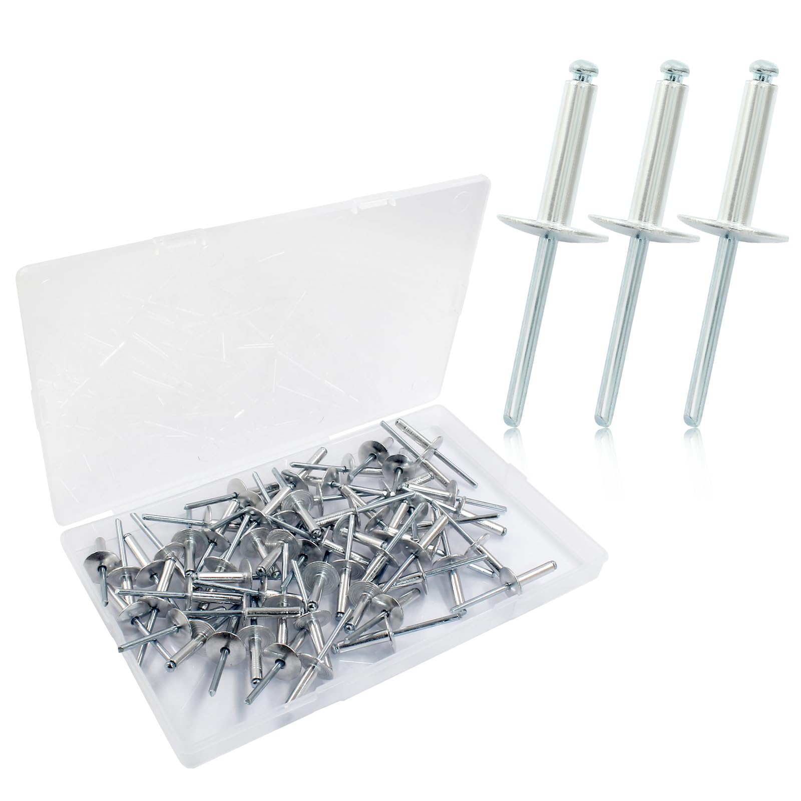 Aluminum Blind Rivets - 60 Pcs, 3/16" x 1-1/4" -12