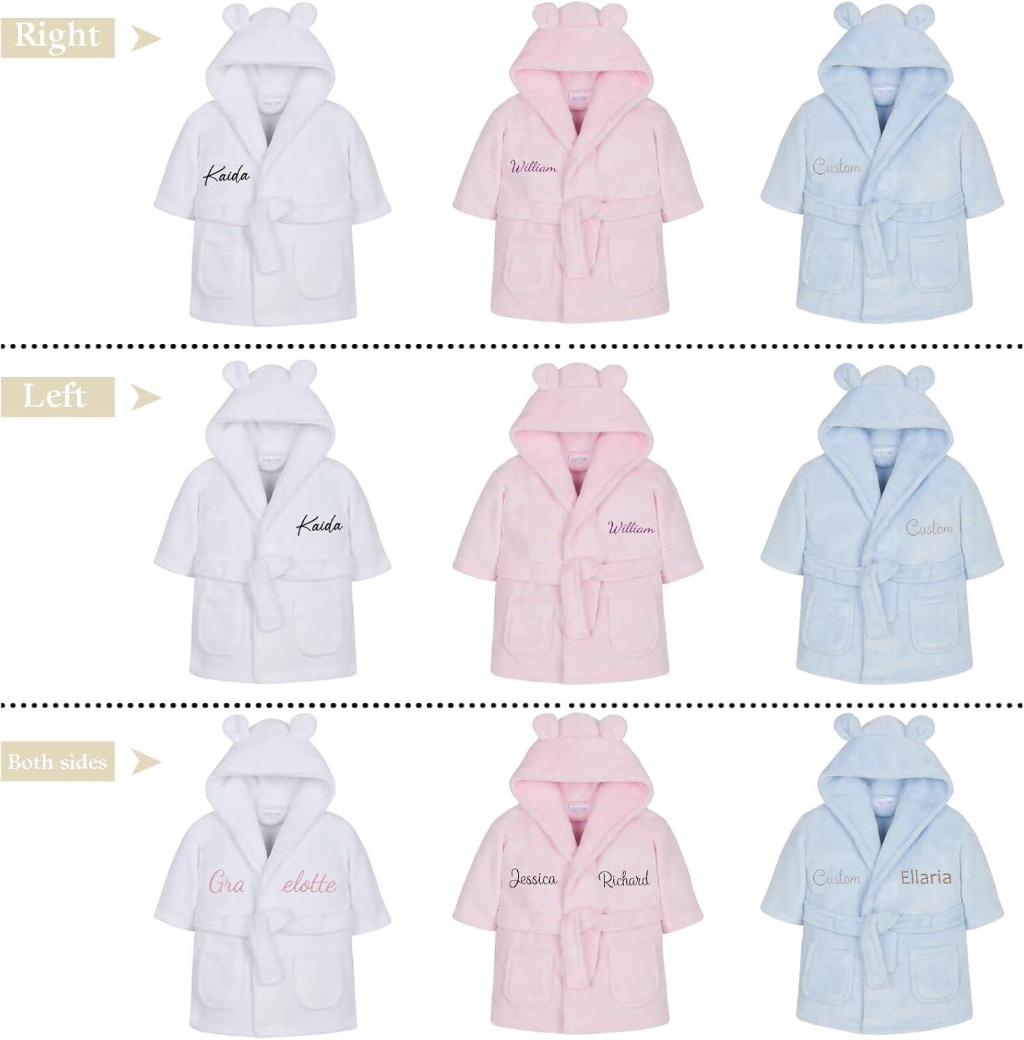 Personalized Flannel Kids Robes for Boys&Girls, Customized Baby Toddler Cotton Premium Boys Robe with Embroidered Name, Cute Bear Spa Robe Girls Bathrobe, for Birthday,Christmas Multicolor - Image 6