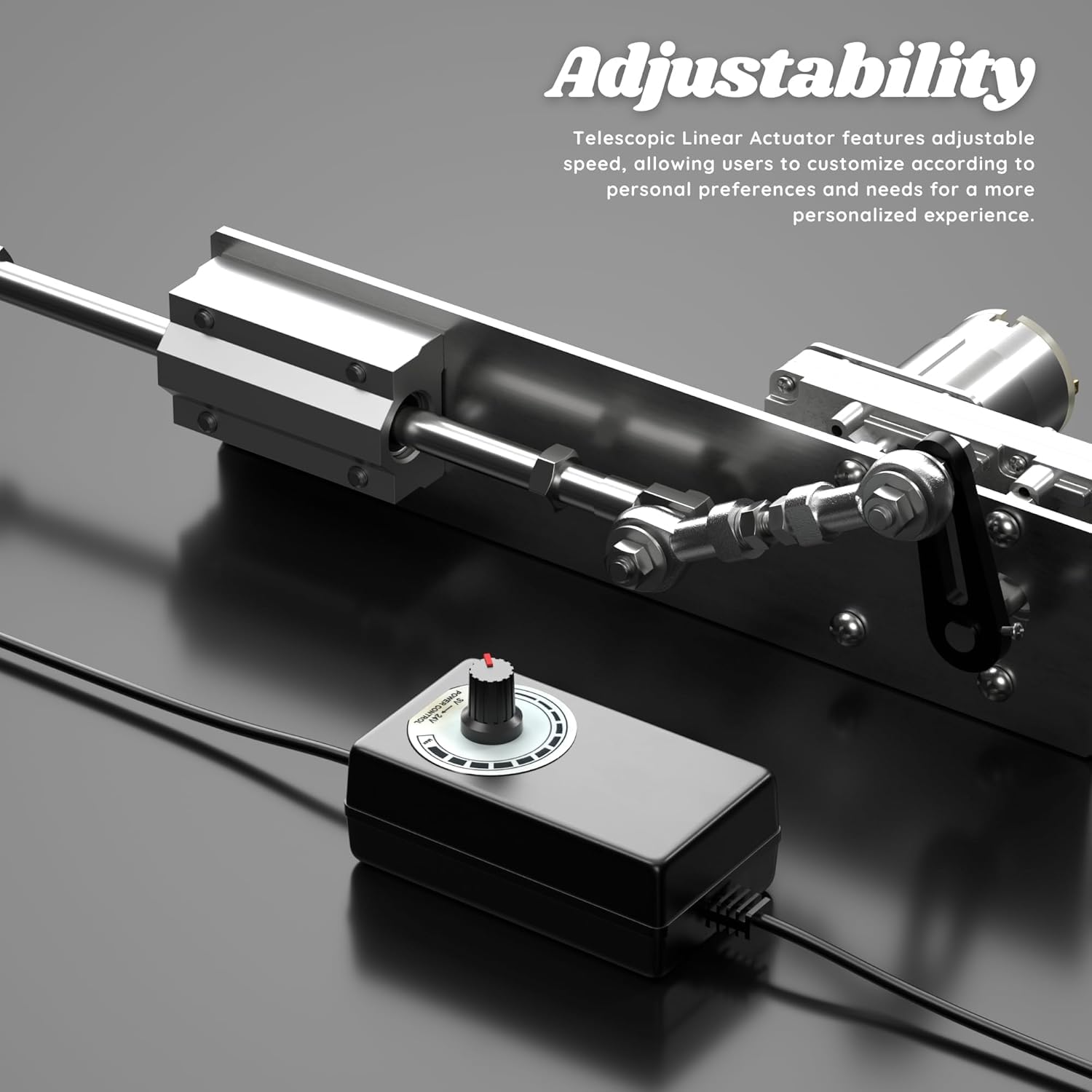 DIY Reciprocating Linear Actuator, Adjustable Telescopic Motor with Speed Controller, 24V Reciprocating Motor, 120RPM Adjustable Stroke and Speed, 5-25kg Thrust, 2cm-8cm Stroke