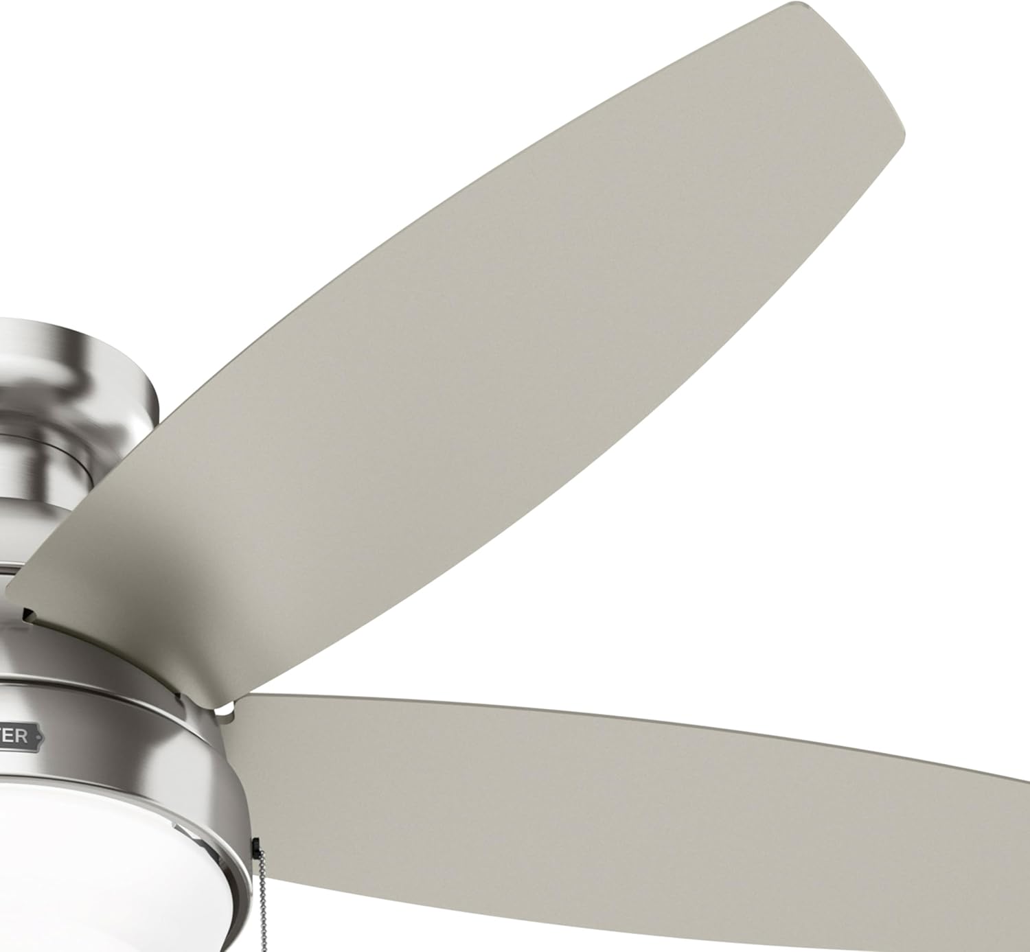 Hunter Fan 52 inch Brushed Nickel Indoor Ceiling Fan with Lights and Pull Chains for Bedroom, Living Room/Family Room, Dining Room, Kitchen, Office (Renewed)