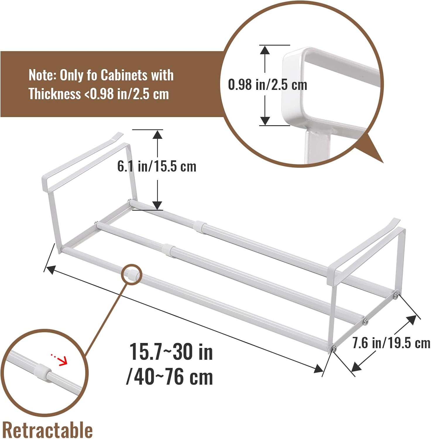 Ihomepark Expandable Shoe Rack Organizer, Adjustable Metal Shoe Rack for Closets & Entryways, Under Cabinet Shelf for Shoe or Clothing Storage, 2 Pack