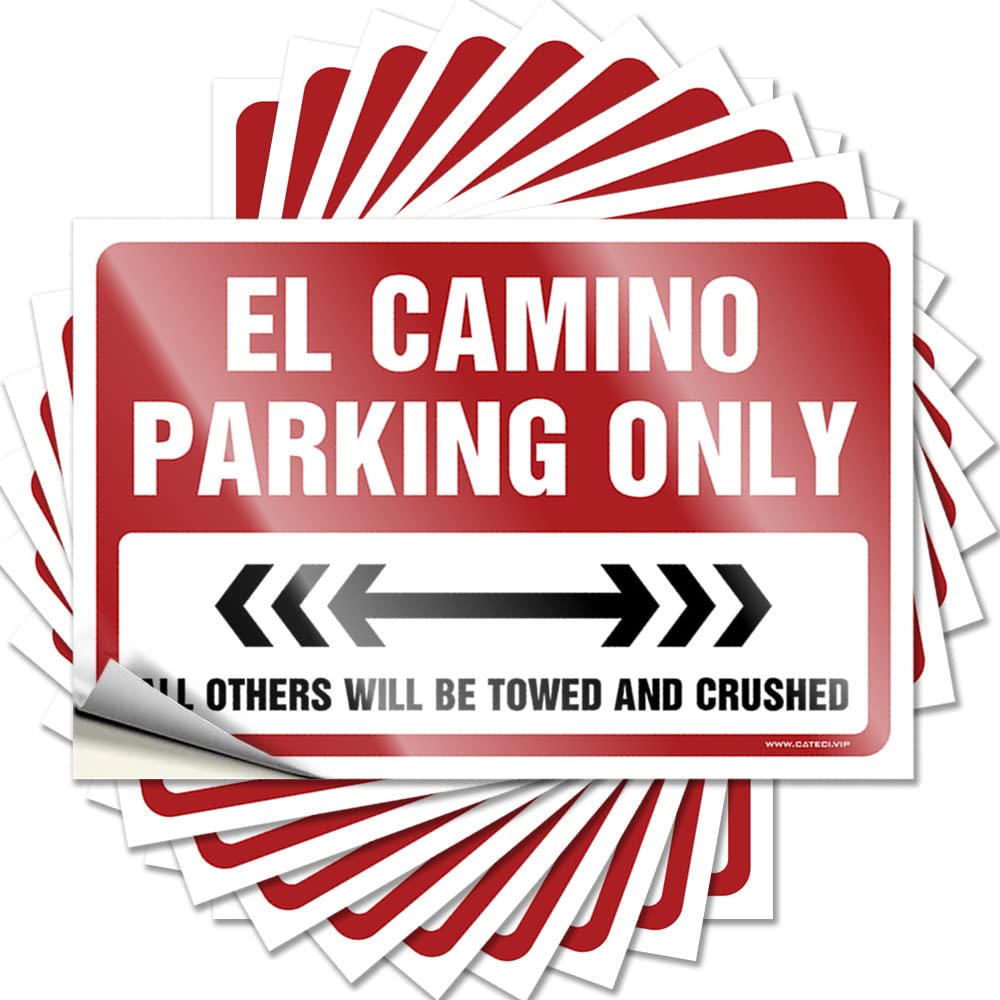 Western Home Decor Stickers Durable Bottle | El Camino Parking Only Fun Self Adhesive Sticker for Billiard DIY(12X18CM)