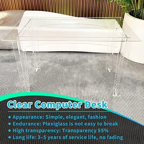 Nalwort CAD-001 Acrylic Desk 47 Inch L X24 W X 29 Inch H thumb #3