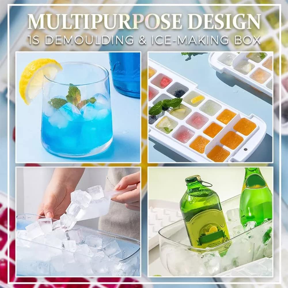 HGZHNAT Eiswürfelmaschine Mit Deckel - Wiederverwendbare Eisbox Für Perfekte Würfel