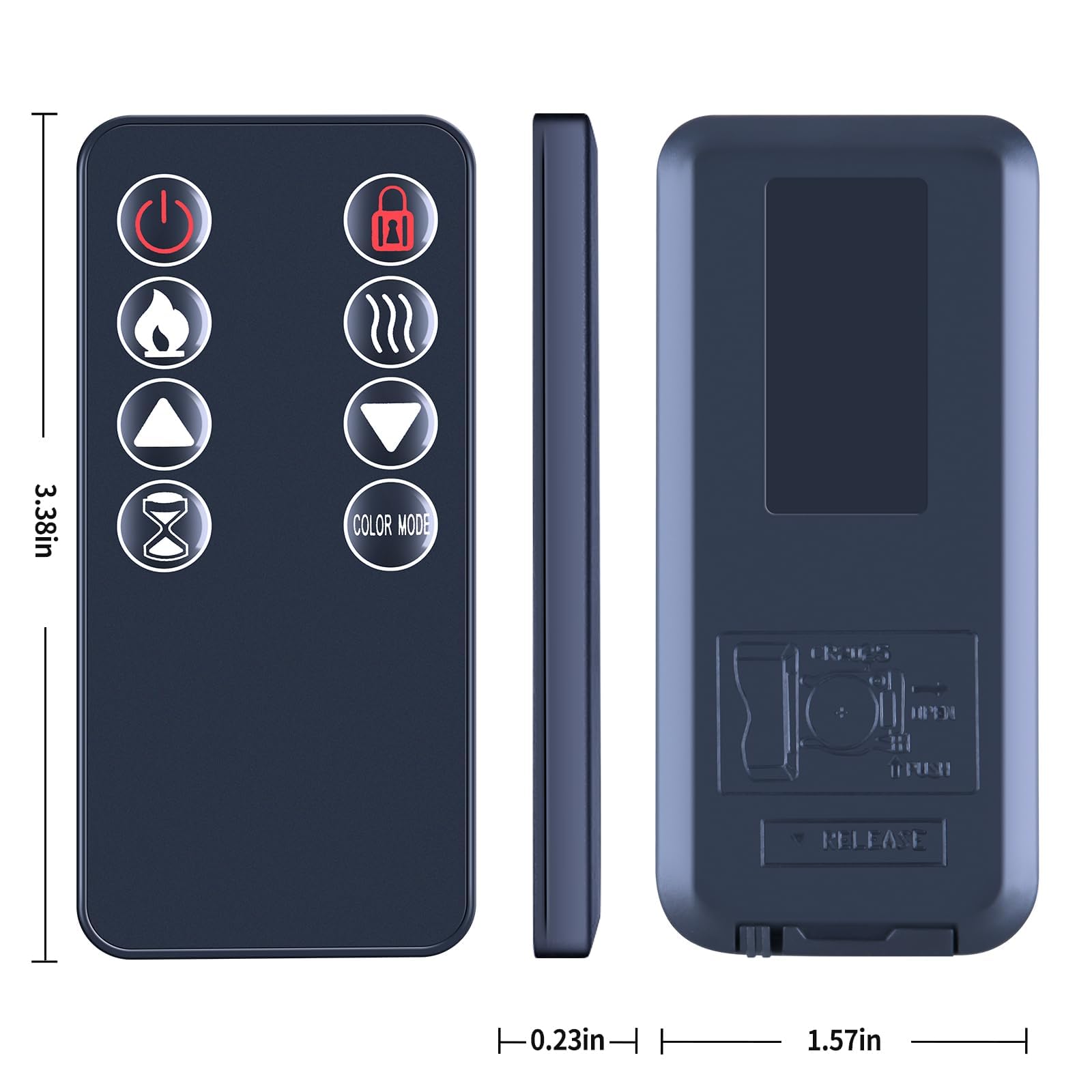 PZL New Replacement Remote Control for for Beyond Breeze EF-2036FU & U-MAX U-MAX-GR01, for Homedex HDX-14001, for Alpaca/Vebreda 3D Electric Fireplace Heater