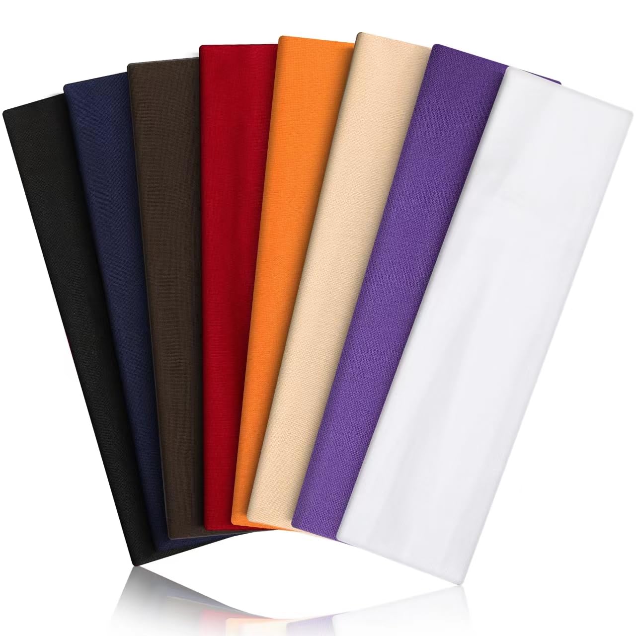 Headbands for Women 8PCS, Summer-Exclusive Elastic Non Slip Hair Head Bands | Sweatbands head bands for women's hair, Soft Running Fashion Headband for Men & Women for Working Out, Travel, Daily Use Black, Navy, Light Gray, Brown, Red, Orange, Purple, White