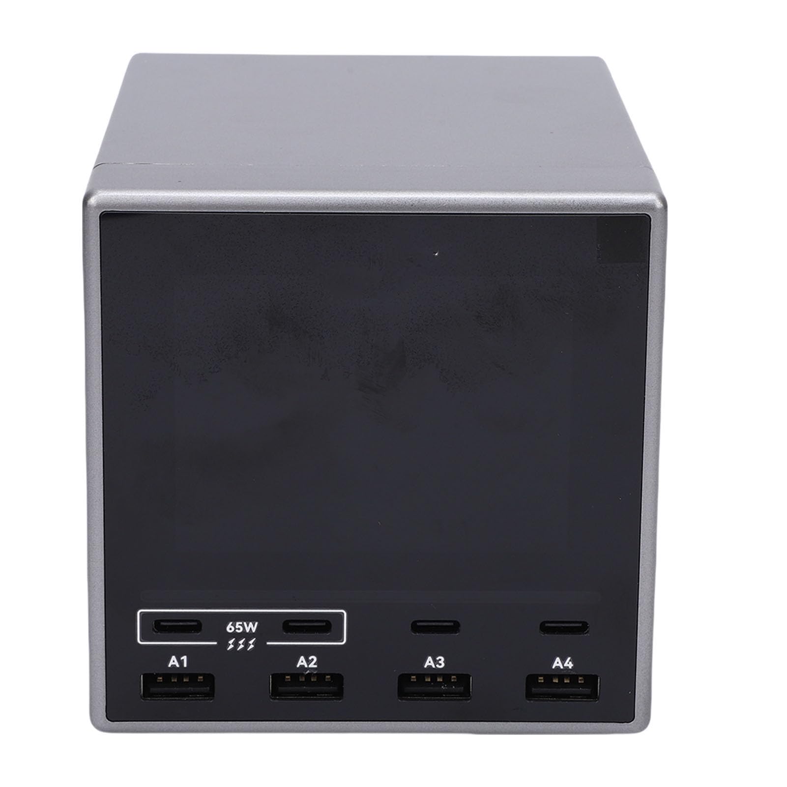 Cocoarm Stazione di Ricarica USB da 80 W, Stazione di Ricarica USB C per PC ABS con 4 Porte A 4 C, Display LCD Hub di Rapida per Scrivania, Casa, Ufficio, Viaggi, per Laptop, Tablet, Telefoni (Spina