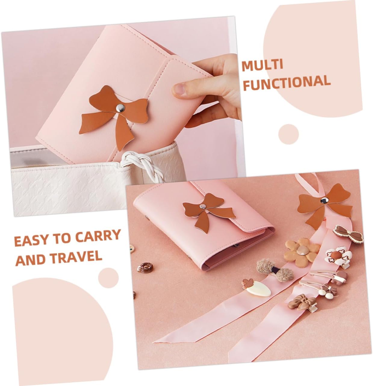 Didiseaon 1set Hair Accessories Organizer Wall Hanging Bow Holder for Girls Hair Bow Storage Rack for Headbands Clips Cute Pu Design for Room Decor and Easy Access