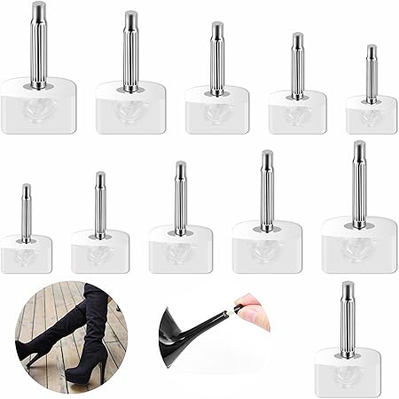 28 Pairs Black High Heel Replacement Tips With Stiletto Remove Pliers, 7 Sizes Shoes Repair Caps, U-Shaped High Heel Repair Tips Pin Kit For Women Shoes(Black,7-12.5mm - View #8