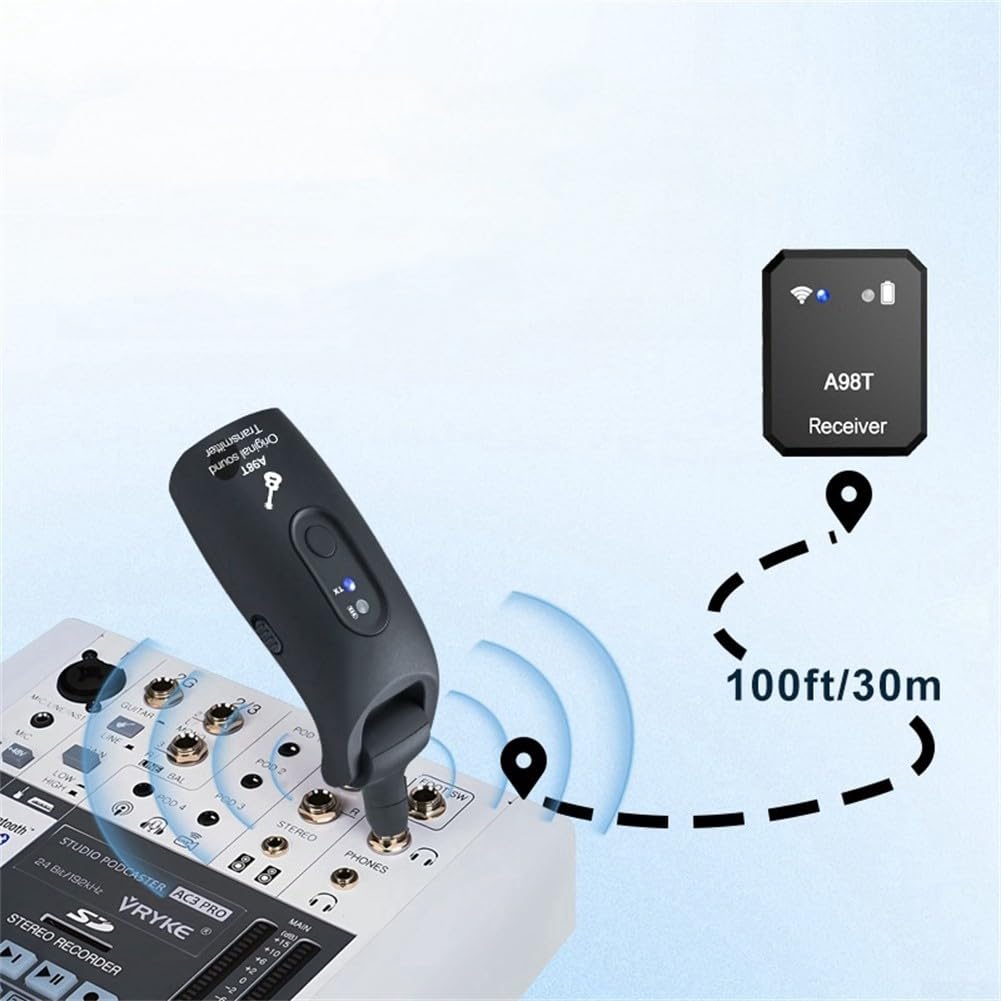EasyByMall Sistema de monitoreo intraural inalámbrico de 2 4 GHz de frecuencia con baja latencia, ideal para músicos durante ensayos y espectáculos en vivo