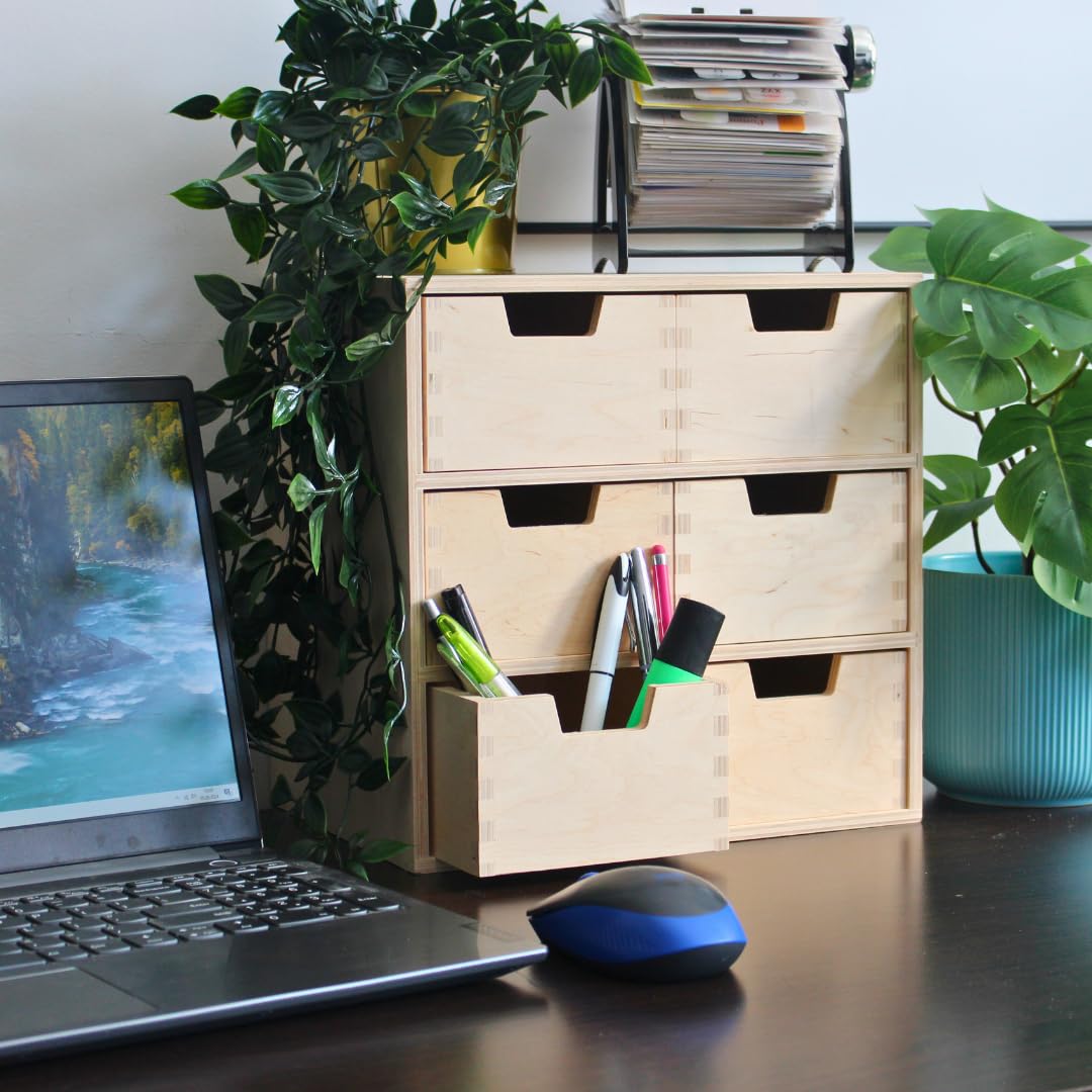 Schubladen-Box aus Holz – Elegante Minikommode für vielseitige Aufbewahrung | Premium Qualität, natürliche Materialien, für Schmuck, Dokumente, Kosmetik, Spielzeug | 28,5 cm x 20 cm x 28,5 cm
