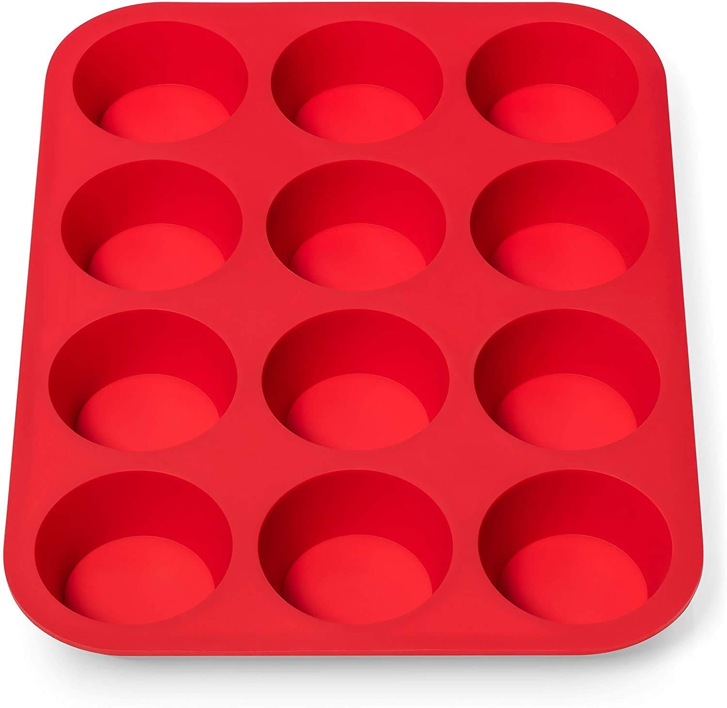 Skywalk Silicone 12 Cupcake Muffin Mould Non-Stick Tray Baking Tool for Bakery Home & Kitchen Microwave Oven Pan(Random Color)