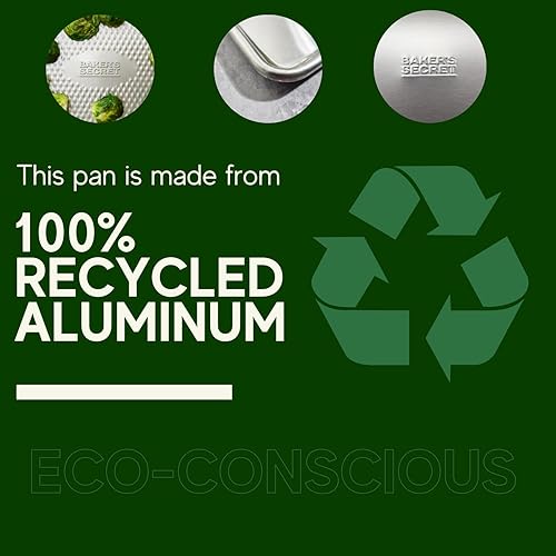 Miniatura 4 de Baker's Secret Bandeja grande para asar no tóxica de 18" con estante, asador 100% de aluminio reciclado, sartén para asar pavo, verduras, aves - La
