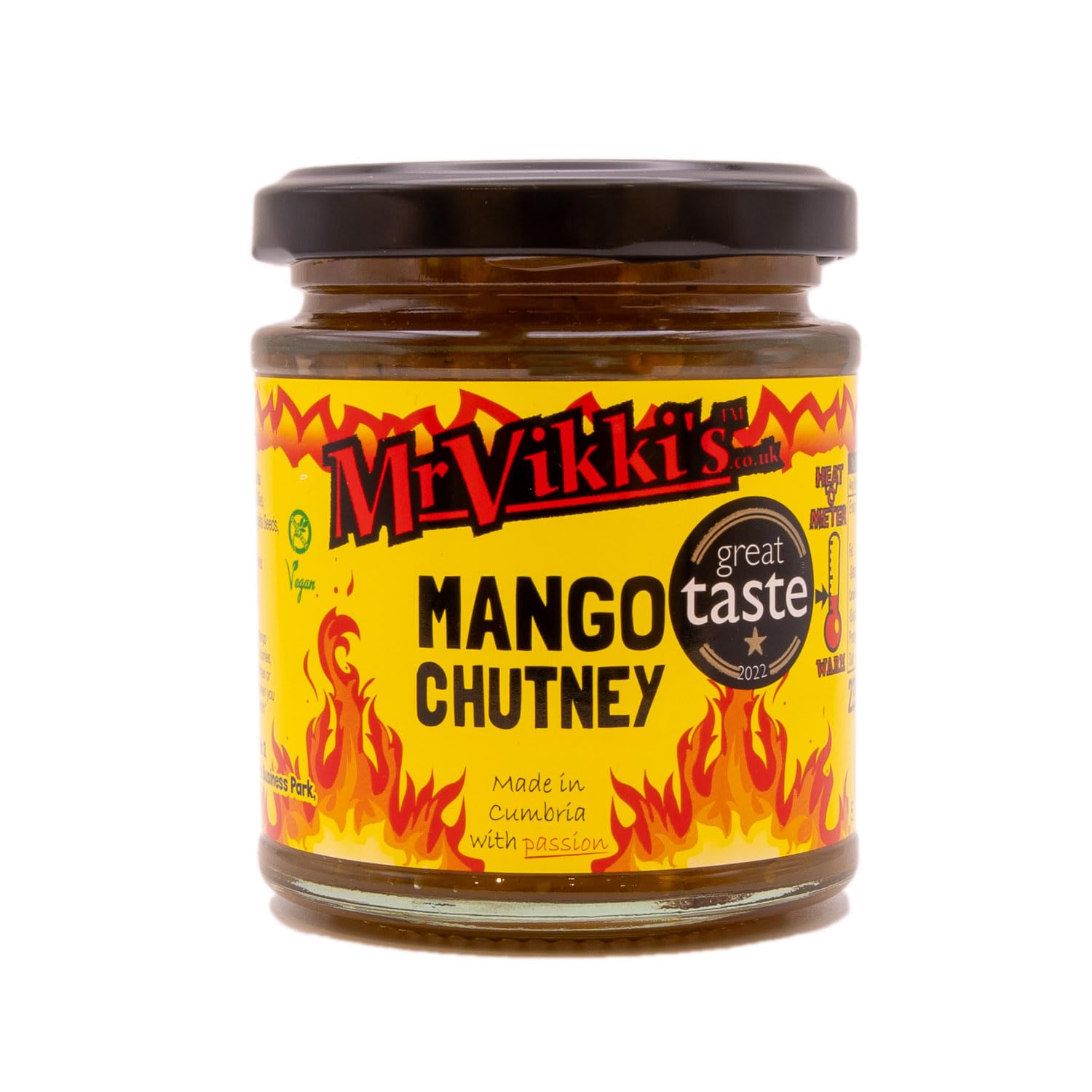 Mr Vikki’s Mango Chutney - 235g Jar | Fruity & Flavourful with Fresh Chilli & Garlic | Made with Passion in Cumbria