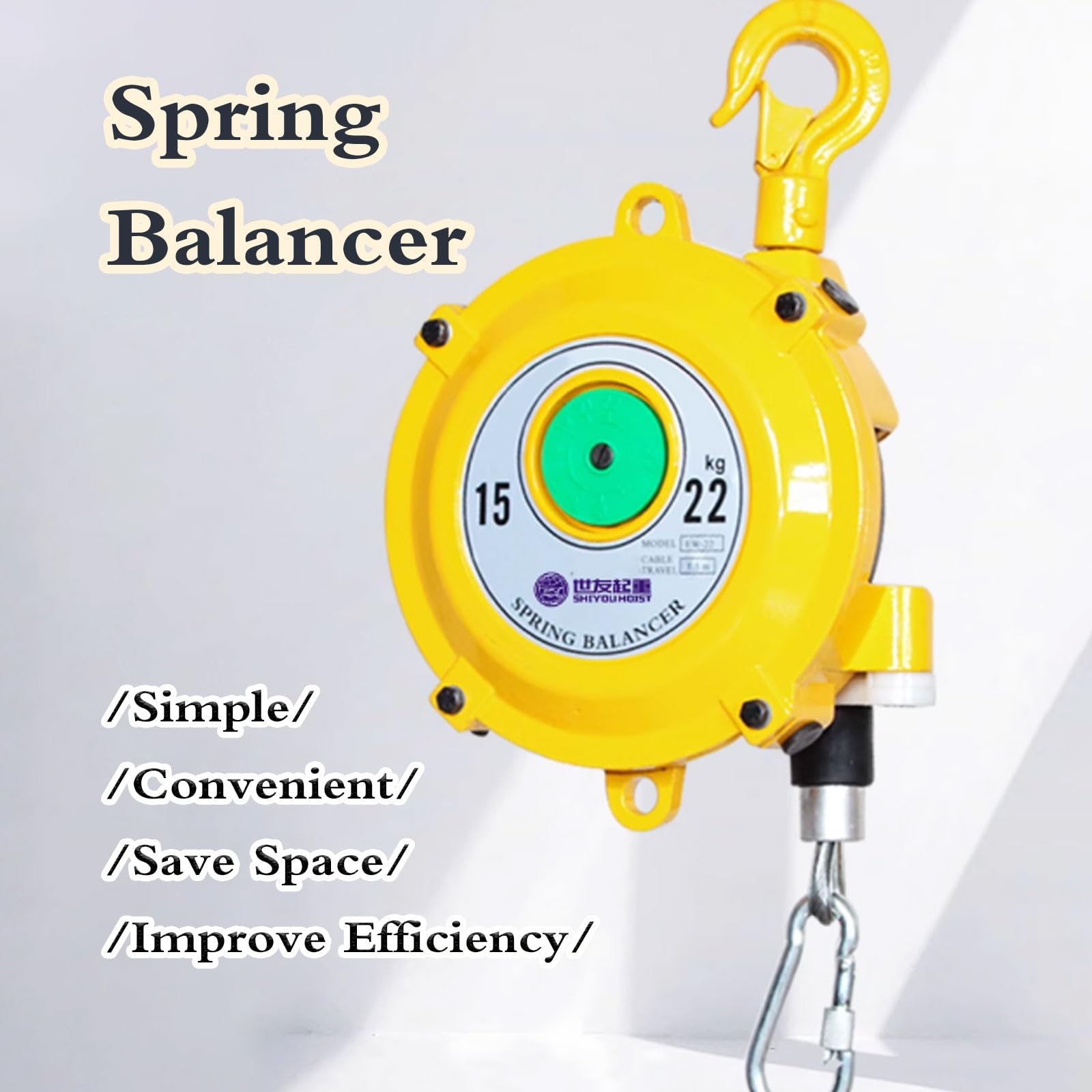 Spring Balancer retráctil,Balanceador de Resorte retráctil,Spring Balancer,Equilibrador de Resorte Colgante Ajustable Carga,Spring Balancer Tools,Longitud de Estiramiento de 1.5 m.