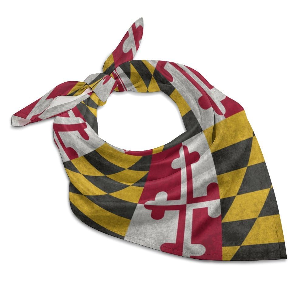 Hlbsdm Women's As Pic Retro Maryland Flag Bandanas Multi-Purpose Scarf Headband Handkerchiefs For Men