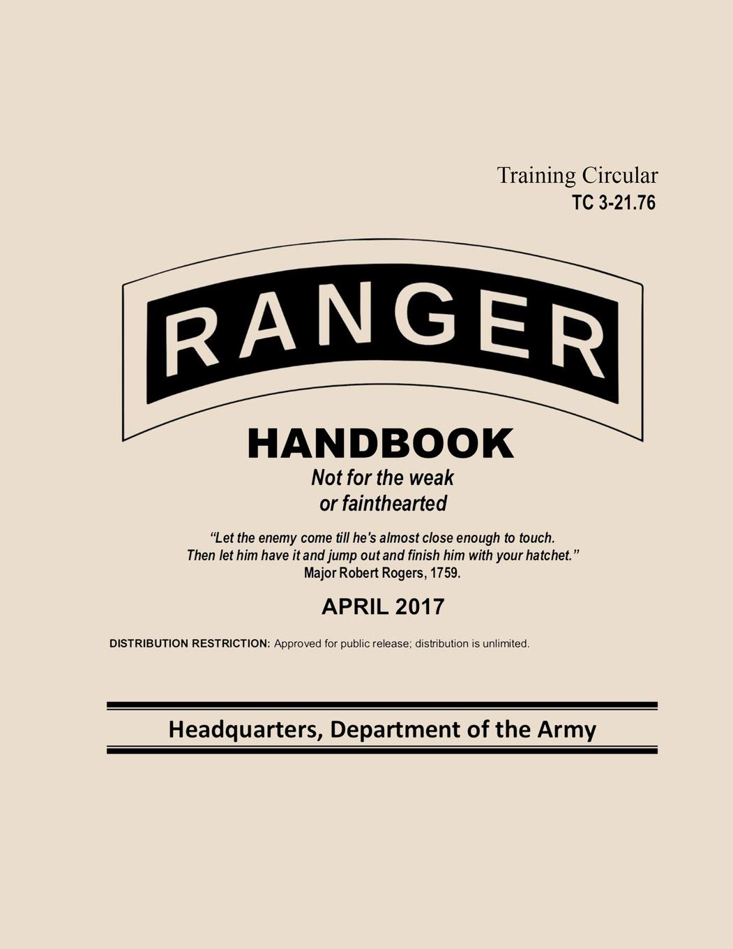 Snapklik.com : Ranger Handbook Training Circular TC 3-21.76: April 2017
