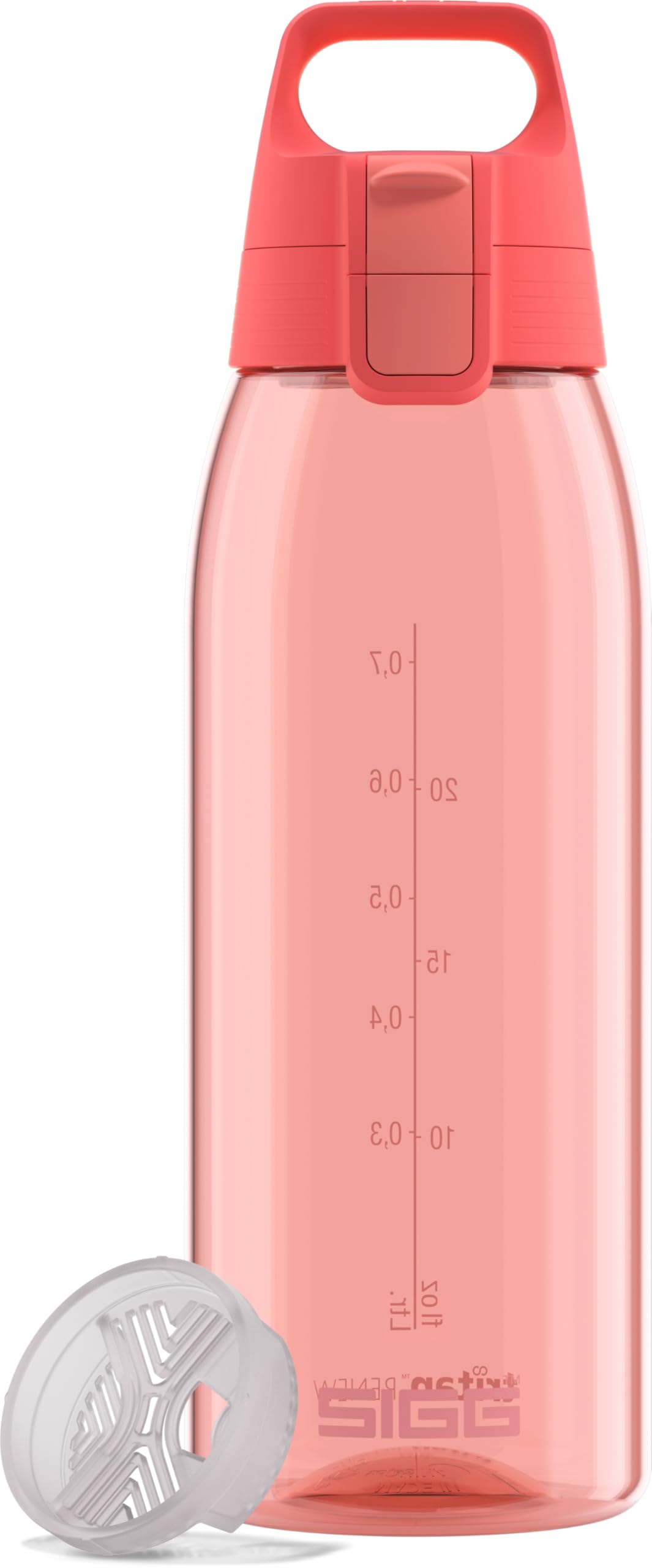Sigg - Tritan Water Bottle - Total Color ONE Watermelon - Suitable For Carbonated Beverages - Dishwasher Safe - Leakproof - Featherweight BPA Free - 1L