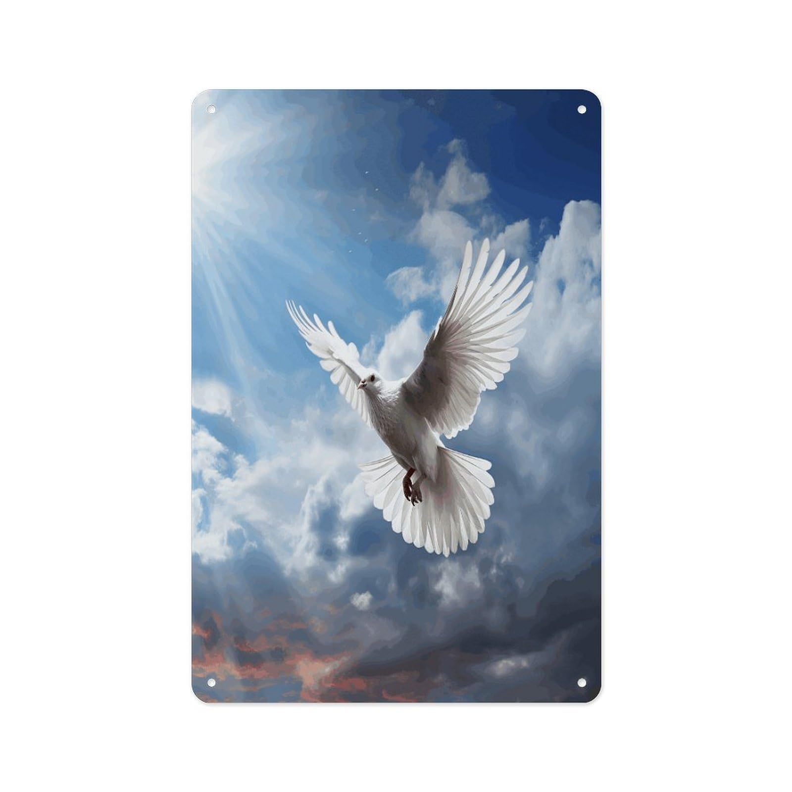 Fekiloot Style Peace Dove Wall Decor Metal Signs Tin Signs Poster