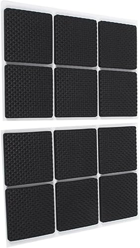 Miniatura 3 de Estink Almohadillas antideslizantes para muebles, paquete de 12 protectores cuadrados de goma autoadhesivos para muebles, almohadillas de fieltro