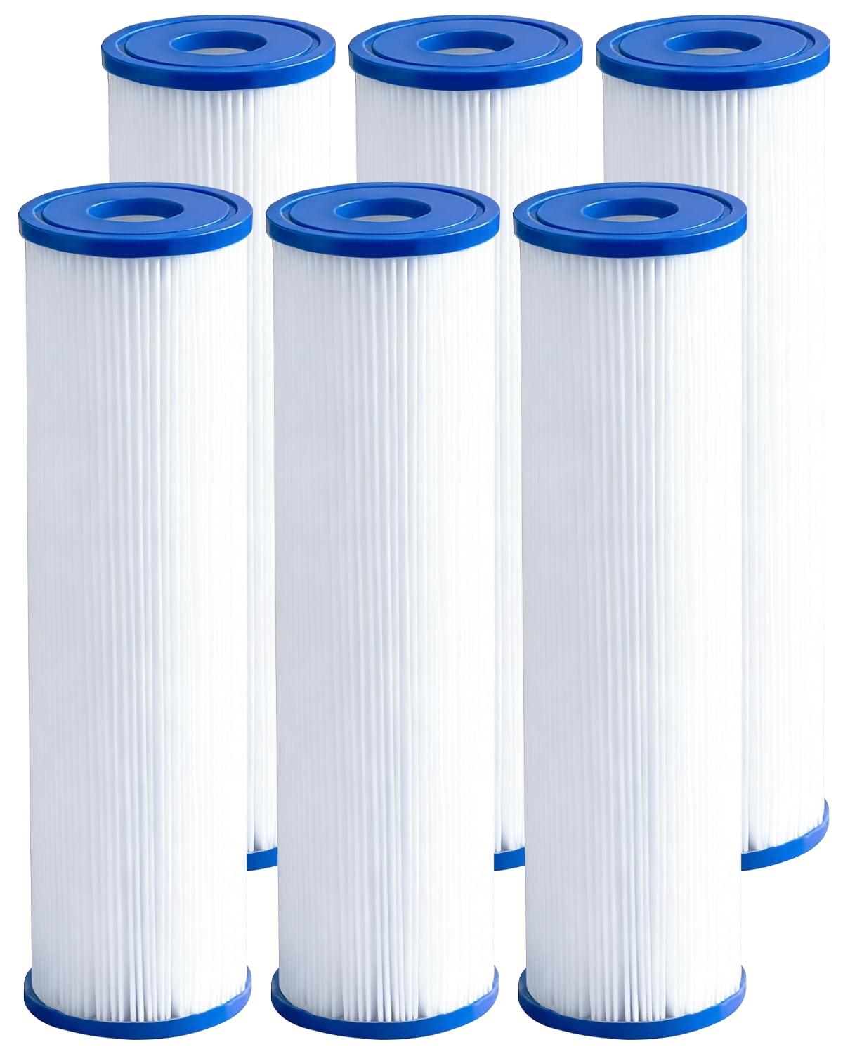 DAYEAR Ice Bath Water Filter 10" x 2.5" (6 Pack) Cold Plunge Filter 20 Micron Pleated Sediment filtrage Replacement for Ice Bath Tub Hot Tub Water