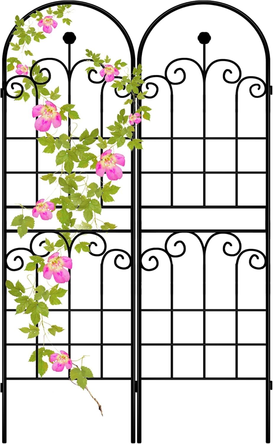 LZRS Rustic Iron Arch Garden Trellis (2 Pack) 71x20in
