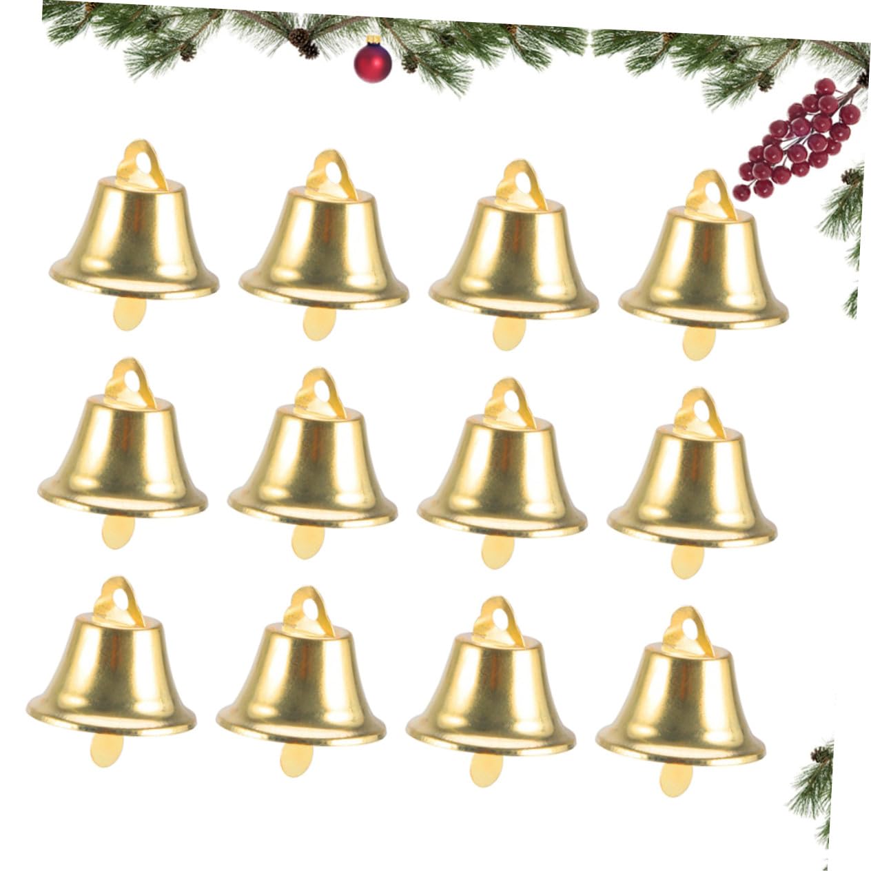 120pezzi Campane di Natale Pendenti Mini Campane per Albero di Natale Ornamento Campana Natalizia Fai da Te Oro