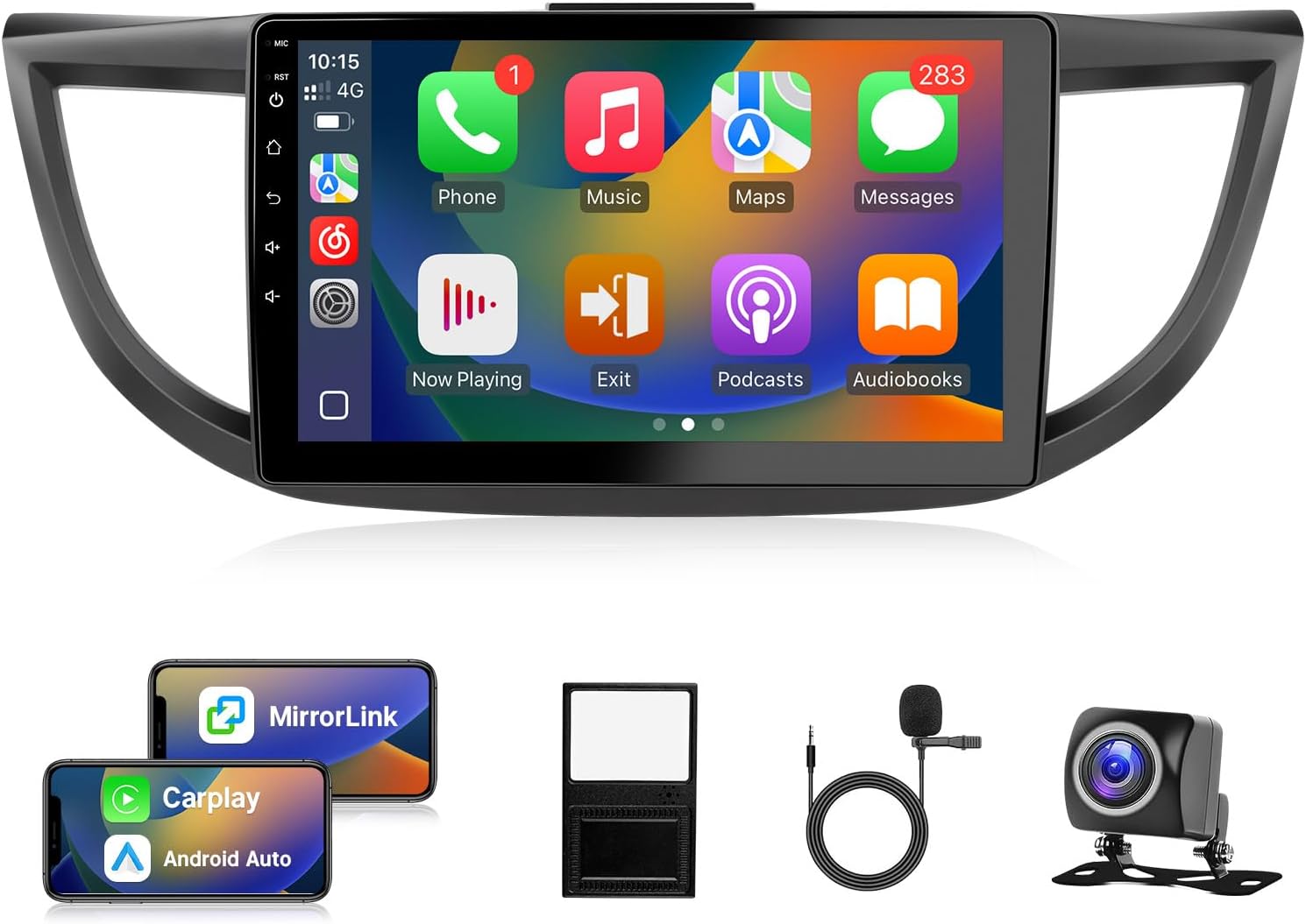 Android Car Radio for Honda CRV 2012 2013 2014 2015 2016 Wireless Carplay & Android Auto, 10.1 Inch IPS Touch Screen Car Stereo in Dash GPS Bluetooth FM WiFi Backup Camera MirrorLink SWC 2G+32G