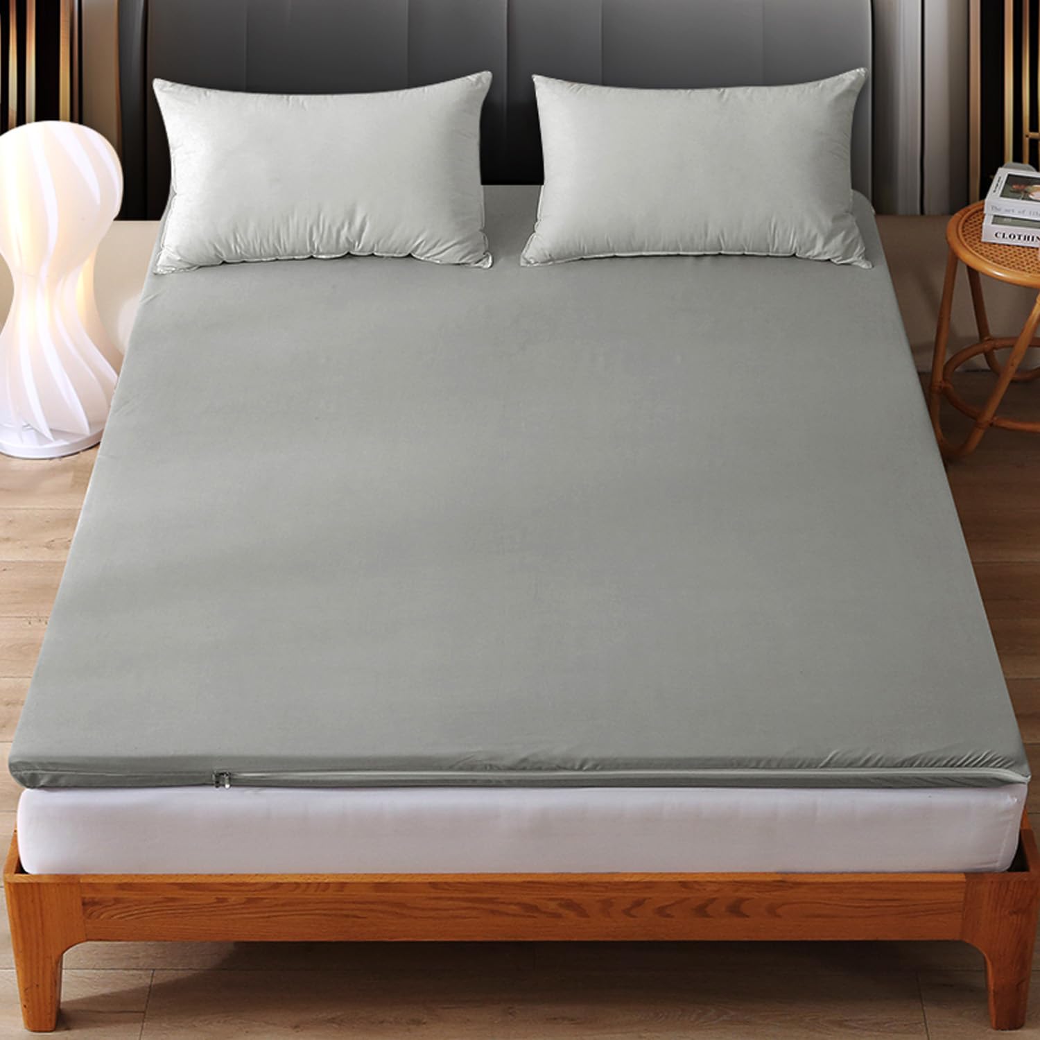 Gris,120x190cm, Housses De Matelas De Sol Housse De Matelas Futon Traditionnel Japonais Couvre - Lit Housse De Protection pour Matelas Ensemble Complet De Pantoufles Futon
