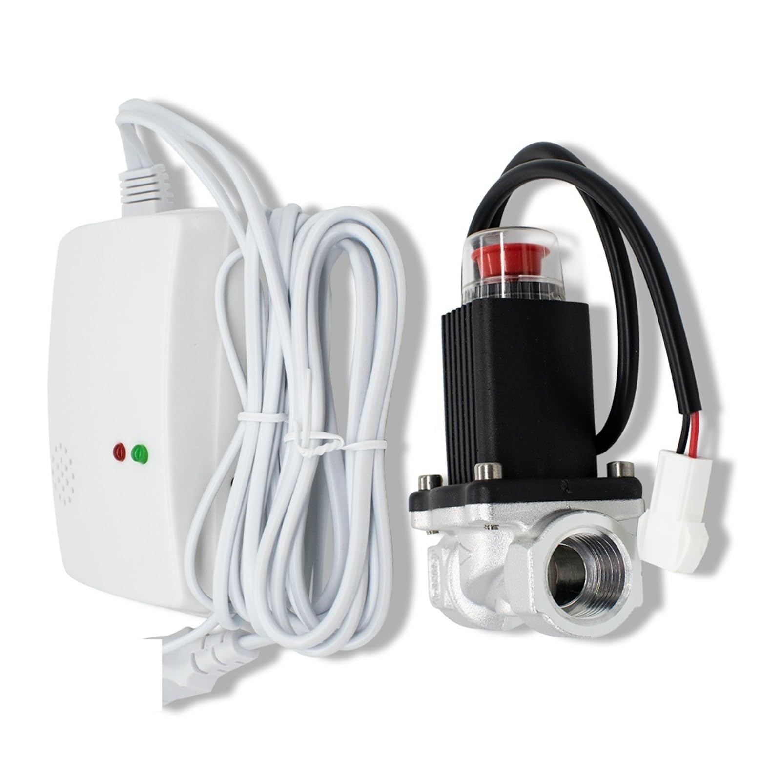 Kxjqbm One Color Gas Detector, Natural Lpg Gas Leak Sensor Detector With Solenoid Valve Shut Off Pipeline Leakage Alarm Safety For Work, Home