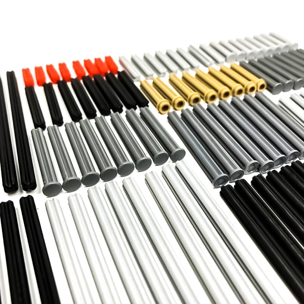 120 Pieces Axle Rods Assortment Pack, Axle Connectors Building Blocks Accessories for Building with 15 Size, Compatible with Lego Parts and Pieces-image-31