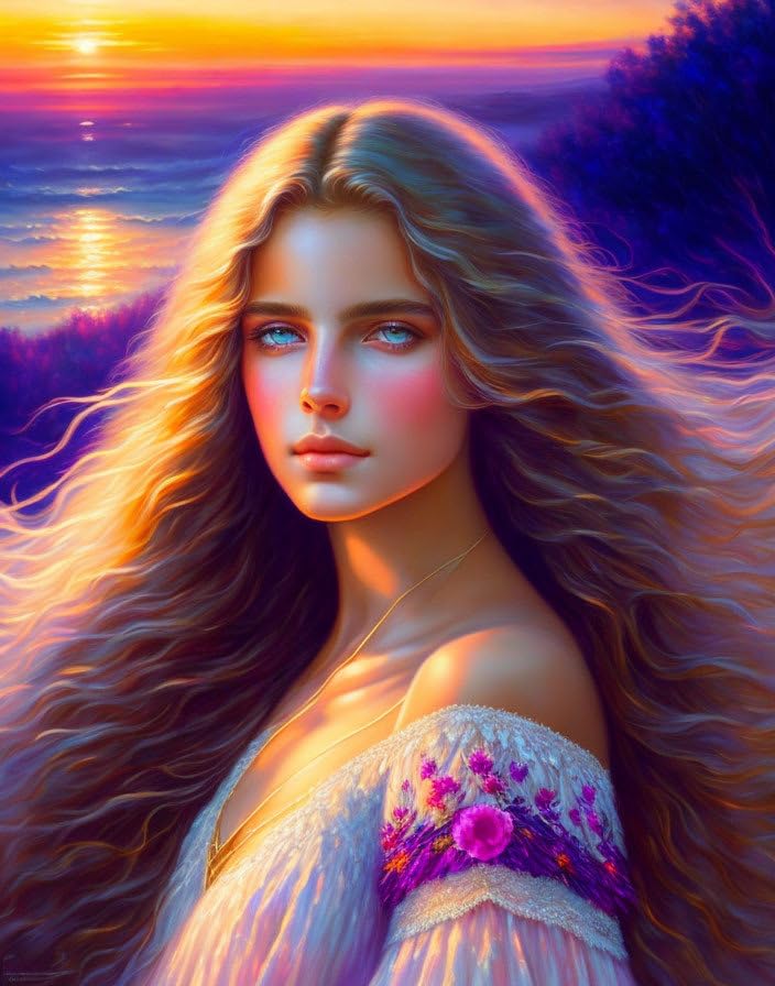 Poster toile coucher de soleil SERENDIPITP, décoration murale 58x90 cm pour salon cocooning
