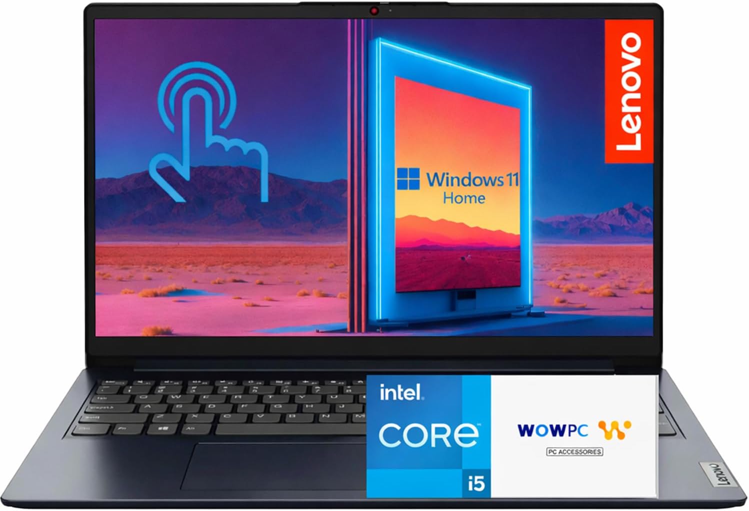 Lenovo IdeaPad 1i 15.6” FHD Touchscreen Laptop, 13th Gen Intel Core i5-1335U, 16GB RAM, 256GB SSD, Wi-Fi 6, SD Card Reader, Dolby Audio, Built-in Webcam, Windows 11 Home, WOWPC Recovery USB Included