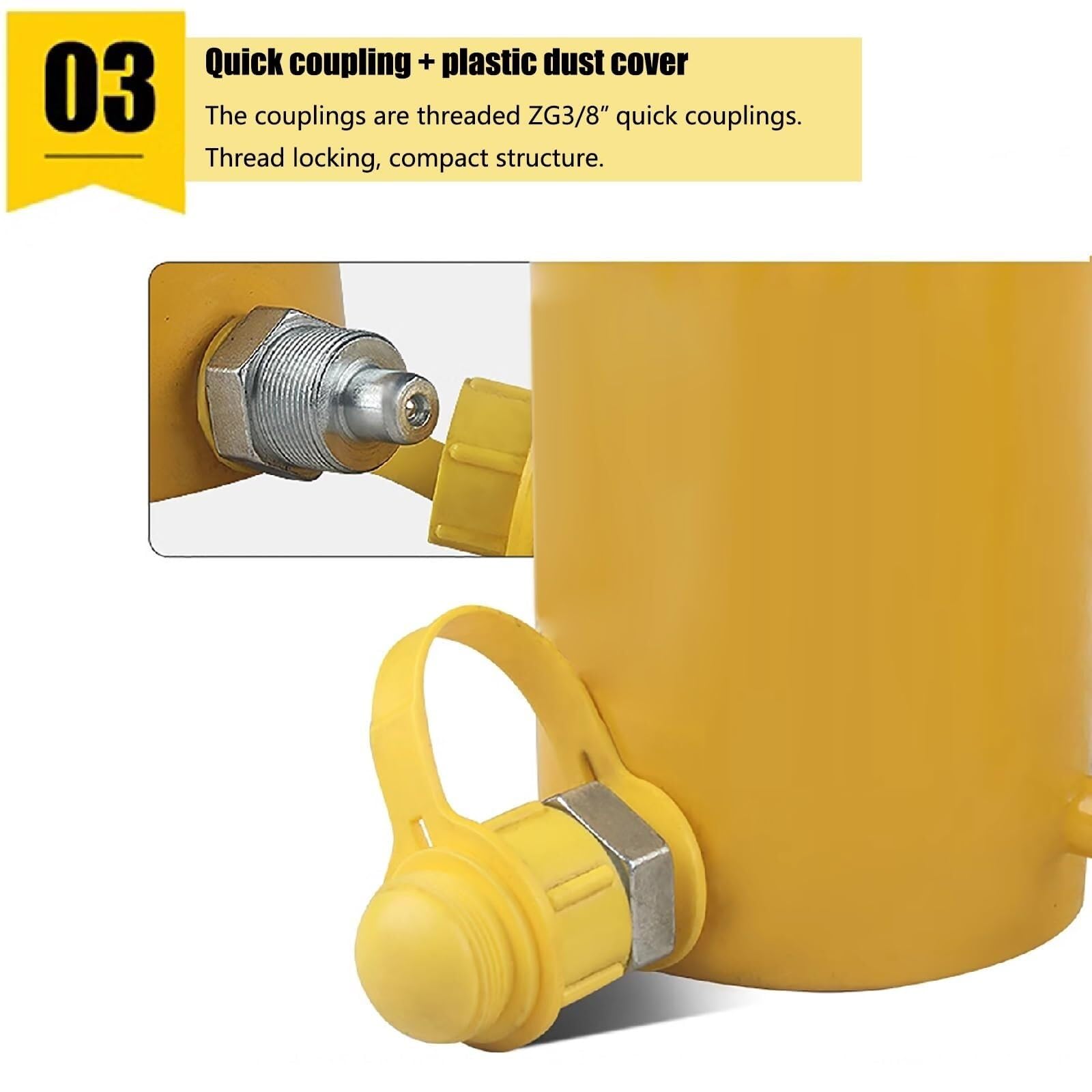 Martinetto Con Pompa A Mano, Cilindro Idraulico, Corsa 150 Mm/6 Pollici, Retrazione Automatica, Acciaio E Altri Settori(50T jack+CP-700-2A hand pump)