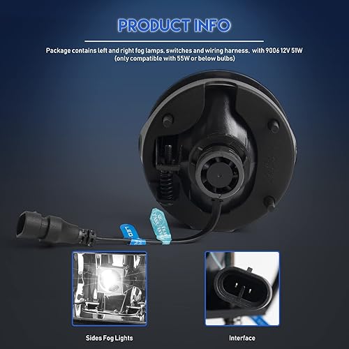 Miniatura 5 de RP Remarkable Power, Luz antiniebla LED para 2007-2013 Expedition / 2008-2011 Ranger LED DRL luces antiniebla solo con bombillas LED, kit de