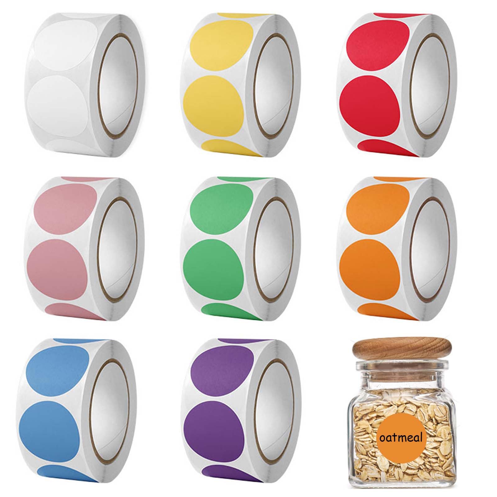 OAKWOOD schietpleisters en puntenetiketten, rond, diameter 19 mm, 2.000 stuks in dispenserdoos, zwart, wit, goud, zilver, neongeel, markeringspunten voor sport, kantoor, kalender, organisatie, wit