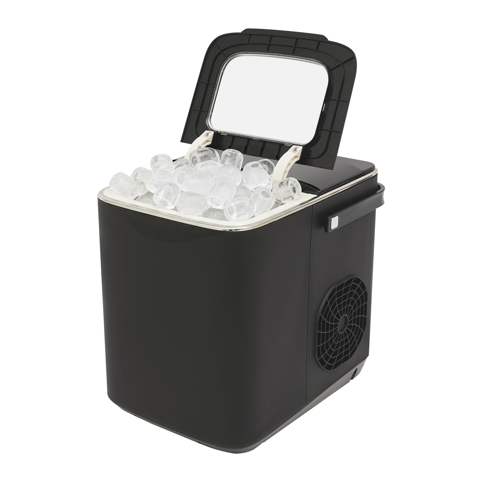 Máquina de cubitos de hielo pequeña capacidad: 108 unidades, silencioso, color negro