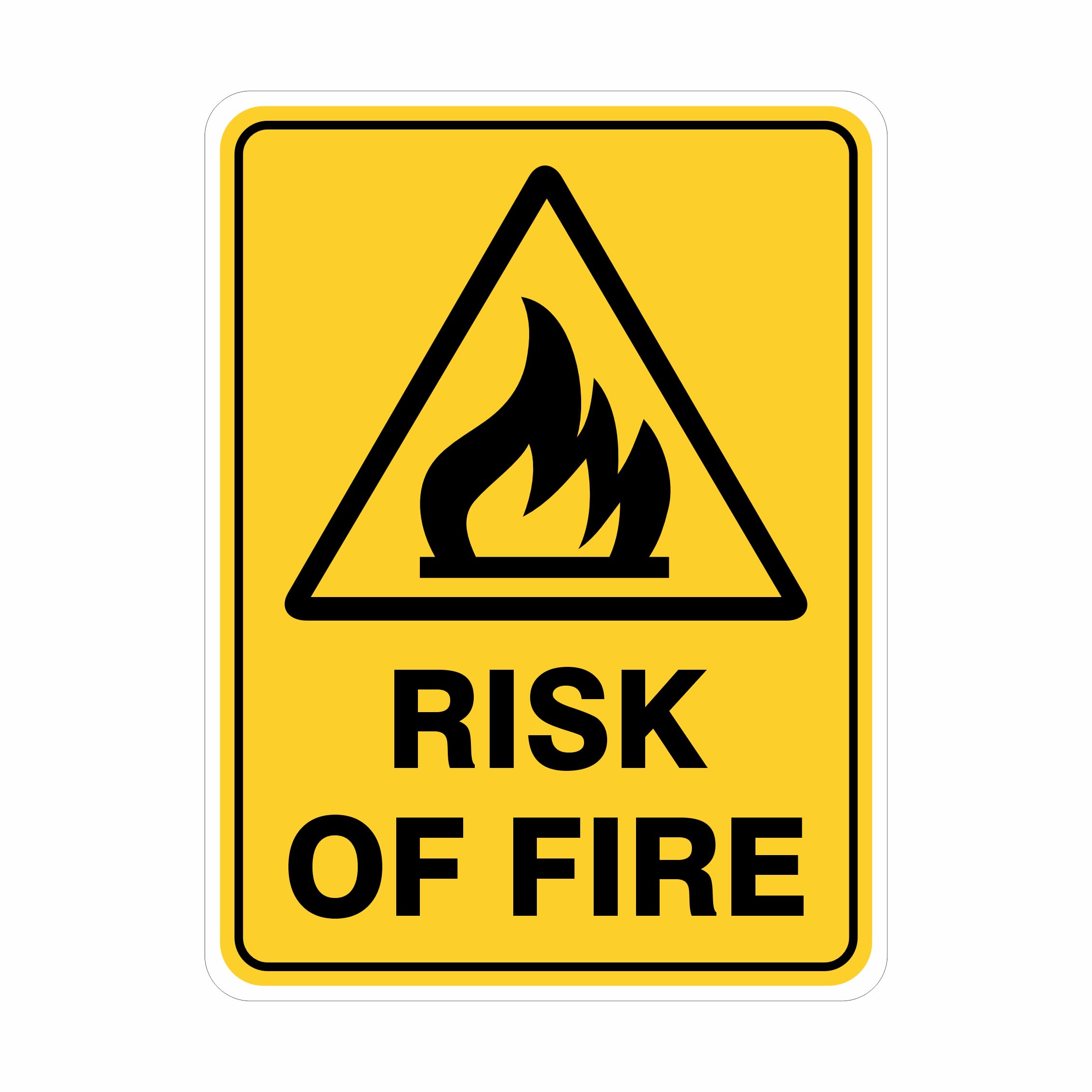 Risk of Fire Warning Signs Metal Tin Sign 8 x 12 inch for Industrial & Commercial