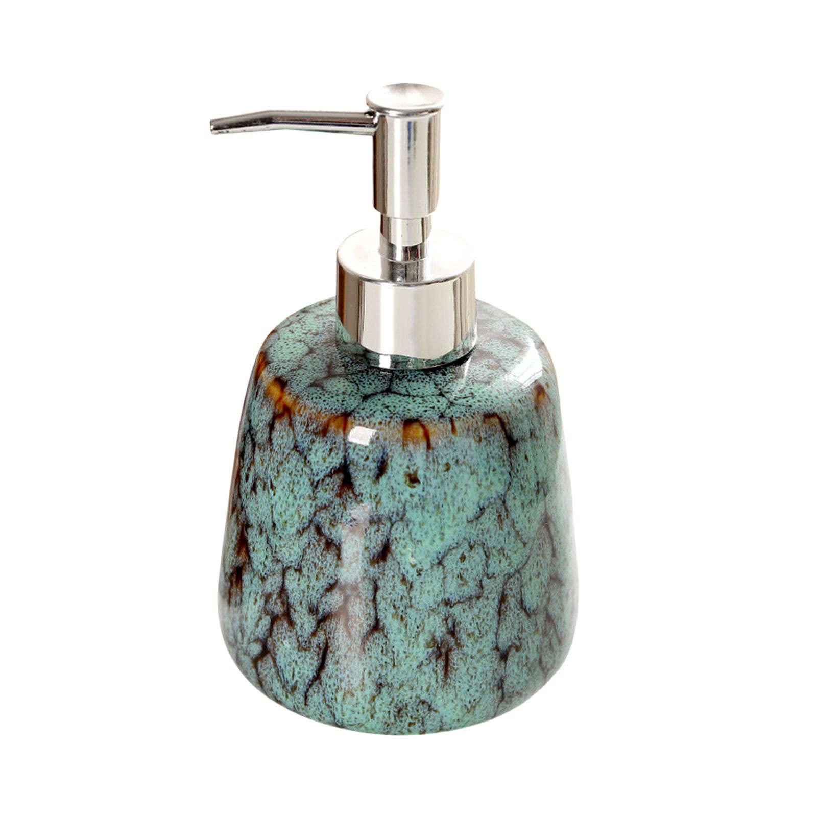 soap dispenser, Soap Dispenser, With Pump, Refillable Lotion For Bathroom Vanity Countertop, Ceramic Shampoo For Shower-green-300ml/10.6oz