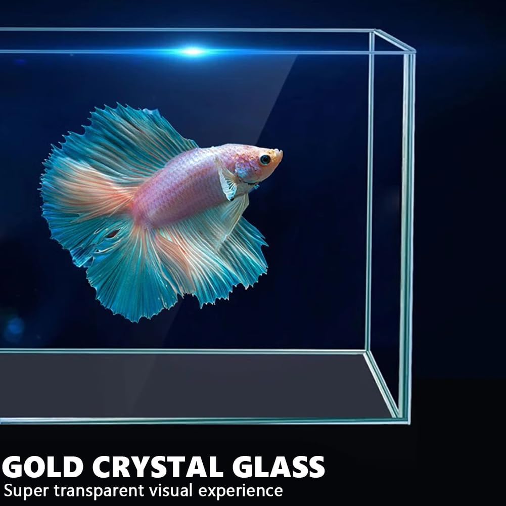 Ultra White HD Glass Arylic Aquarium, Professinal Glass Betta Fish Tank, Micro-Ecological Fish Tank with Removable Partition, Rectangular Transparent Goldfish Tank, with Heating Rod