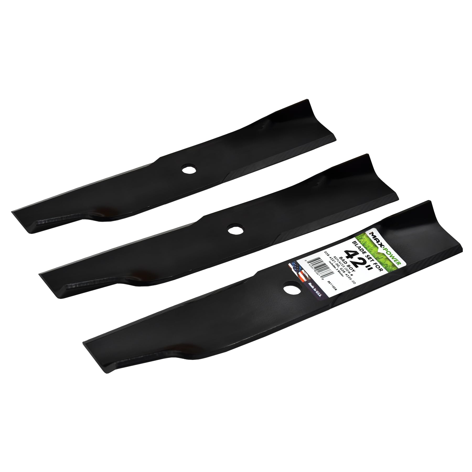 Maxpower Dixie 561135B 3 Many - Set di Lame per Tosaerba Dixie, 106,7 cm, Colore: Nero