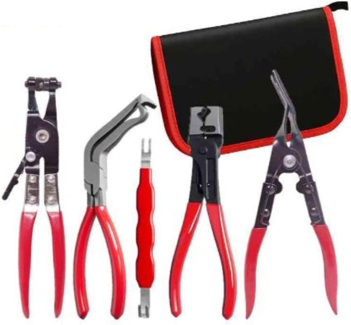 Automotive Electrical Disconnect Pliers Kit (5PC) – High-Carbon Steel Connector Separator & Trim Clip Removal Tool Set – Ergonomic Long-Reach Pliers for Safe Sensor, Terminal & Plug Release