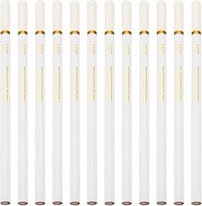 PATIKIL White Pencils, 12PCS White Charcoal Pencils Drawing Pencils Sketching Pencils Art Charcoal Soft Wood for Drawing Sketching Artists