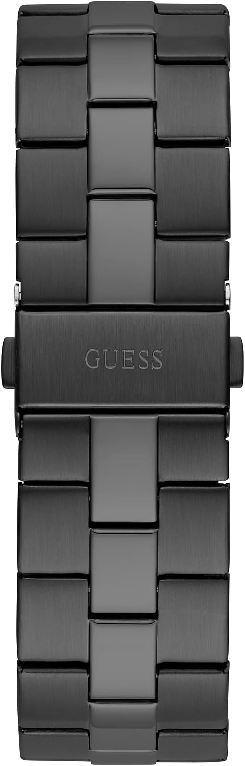 Guess GW0368G3 Orologio Da Uomo Analogico Al Quarzo - Cassa In Acciaio 42mm, Quadrante Nero, Bracciale In Acciaio, Datario E Giorno Della Settimana