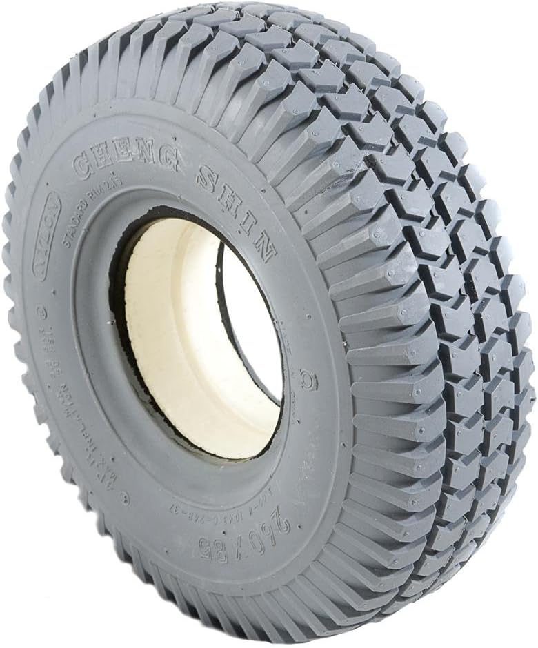 1 Grey Solid Block Tread Mobility Scooter Tyre 260 x 85 (3.00-4)
