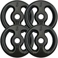 Kit Com 04 Anilhas Emborrachadas (Preta) De 5kg