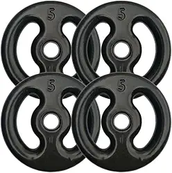 Kit Com 04 Anilhas Emborrachadas (Preta) De 5kg