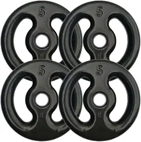 Kit Com 04 Anilhas Emborrachadas (Preta) De 5kg